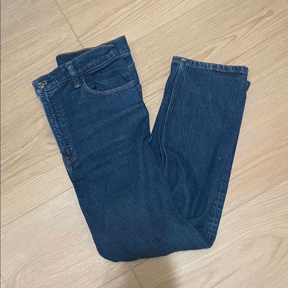 Abercrombie & Fitch Dark Blue 90s High Rise Straight Jeans